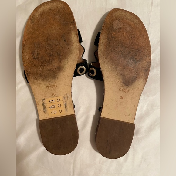 Maje black suede tie up sandals. Can wear just as slides too! :) - Picture 5 of 12